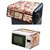 The Intellect Bazaar Set of 2 PVC Refrigerator Cover and Microwave Oven Cover Combo, Brown
