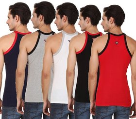 Men's Multicolor Jim Vest Cotton Wear ( 5 Pcs Of Pack) Mens ,Cotton Jim Vest (TH-GTR9785)
