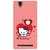 Snooky Printed Pinky Kitty Mobile Back Cover For Sony Xperia T2 Ultra - Pink