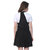 BuyNewTrend Black Cotton Lycra Dungaree Skirt For Women
