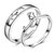 King  Queen Sterling Silver Cubic Zirconia Adjustable Couple Rings