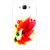Snooky Printed Flowery Red Mobile Back Cover For Samsung Galaxy A8 - Multicolour