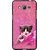 Snooky Printed Pink Cat Mobile Back Cover For Samsung Galaxy Grand Max - Multicolour