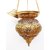 Susajjit Hanging Lamp of Brass Metal adorned with Glass beads and intricate carving Antique Golden Finish Beautiful Lantern