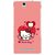 Snooky Printed Pinky Kitty Mobile Back Cover For Sony Xperia C3 - Multicolour