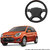 Autofurnish (AFSC-720 Tan Black) Leatherite Car Steering Cover For Ford Figo