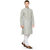 RG Designers Grey  White Cotton Kurta Pyjama Set For Men