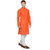RG Designers Orange  White Full Sleeves Kurta Pyjama Set For Men