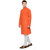 RG Designers Orange  White Full Sleeves Kurta Pyjama Set For Men