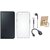 Lenovo K5 Plus Leather Cover with Ring Stand Holder, Silicon Back Cover, Earphones and OTG Cable