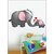 EJA Art Mom and Kid Elephant Covering Area 90 x 45 Cms Multi Color Sticker
