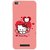 Snooky Printed Pinky Kitty Mobile Back Cover For Lava Iris X8 - Pink