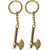 KD COLLECTIONS Axe Key chain Combo Metal Keyring Key Chain (Golden color)