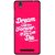 Snooky Printed Live the Life Mobile Back Cover For Gionee F103 - Pink
