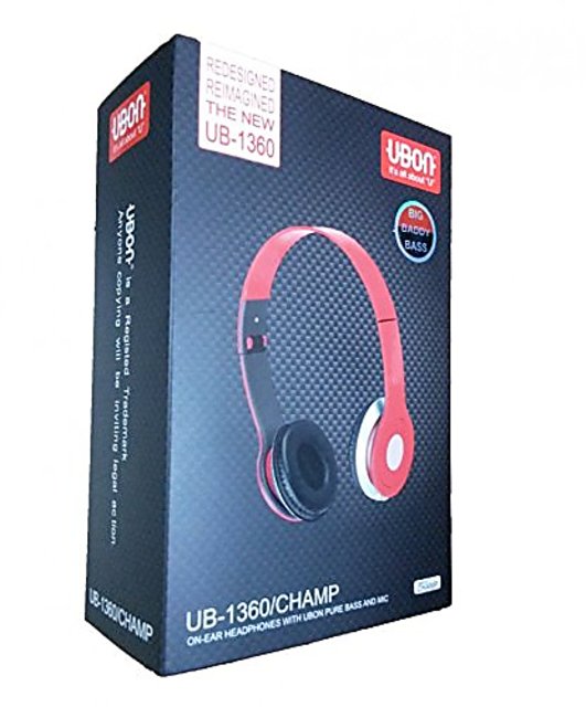 Buy Ubon UB 1360 On Ear Headphones with ubon pure bass and With