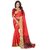 Ozon Designer Fab Red Cotton Saree with blouse