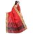 Ozon Designer Fab Red Cotton Saree with blouse