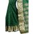 Ozon Designer Fab Green Cotton Silk Saree with blouse