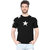 Demokrazy men's black with Star print  half sleeves T-shirt