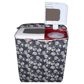 Dream Care Floral Grey  Colored waterproof and dustproof washing machine cover for Semi Automatic 7.5kg to 8.5kg washing machine