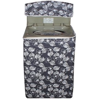 Dream Care Floral Grey  Colored waterproof and dustproof washing machine cover for LG T7208TDDLZ 6.2Kg Fully-Automatic Top Load Washing Machine