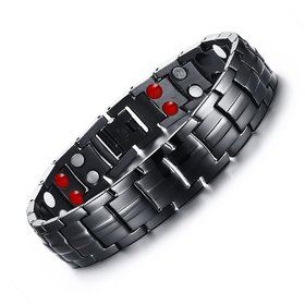 Fashion High Quality Titanium Steel With Non- Fading Warranty Hologram Magnetic Health Protection Cool Punk Men Bracelets With Ready To Gift Box Packing