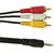 Marley Hudson Gold Plated 3.5mm Plug to 3 RCA Male Audio Video AV Cable - Black