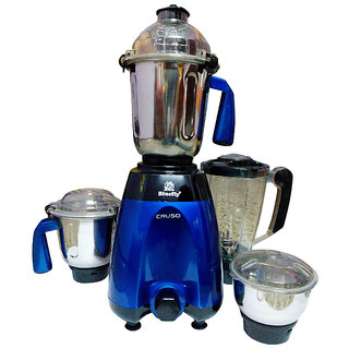                       BLUEFLY CRUSO Mixer Grinder 750 Watts with 4 Jars (Metalic Blue)                                              