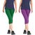 Pixie Women Super Fine Capri 190 GSM, Pack of 2 (Green and Purple) - Free Size