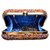 Evening Beaded Box Frame Clutch Purse With Metal Chain To Carry