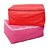 Fashion Bizz  Non Woven Pink and Red Saree Bags Set Of 2 Pcs/Ward Robe Organiser