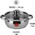 Sumeet Stainless Steel Induction Bottom (Encapsulated Bottom) Induction & Gas Stove Friendly Belly Shape Cook and Serve Casserole No. 9 (1 Ltr) with Glass Lid