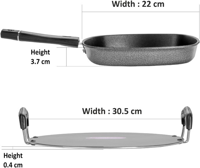 Sumeet Granite Finish NonStick Aluminium Round Shape Grill Pan