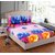 Welhouse India 3D Printed 1 Double bedsheet with 2 Pillow Covers 3D-017