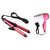 Combo of 2 in 1 hair Straightener Hair Curler And Hair Dryer (Assorted Colors)