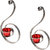 Hosley Set of 2 Silver Decorative Wall Sconce with Red Glass and Free Tealights