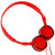 New Universal Foldable Headband 3.5mm Wired Headphone Sports PC Headset with Mic - Red