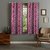 Best&Well Polyester Pink Eyelet Window Curtain Box Design (4x5 Ft, Pack of 2 Pieces)