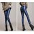 PU Faux Leather Coated Part Wear Leggings For Girls/Women - Blue (28-32)