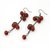 Red Crystal Hanging Cherry Dangler Hook Tassel Earrings Ancient Bronze Jewelry