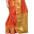Designer Orange Cotton Silk Kanjivaram Saree
