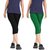 Pixie Women Super Fine Capri 190 GSM, Pack of 2 (Black and Green) - Free Size