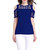Aashish Garments - Royal Blue Cold Shoulder Sleeves Cutout Women Top