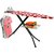 Foldable Ironing Board Table 126 x 45 cm Jumbo Iron Stand with Cloth Rack and Hanger Red Flower - Eurostar
