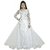 Estela Anarkali Women Embroidered Fit and Flare Party/Wedding White Multi Color Maxi/Full Length Easy Wash Anarkali Gown And Dress