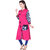 Veeha Pink Rayon Solid Stitched Kurti for Women