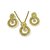 Golden Big Polki Pendant Chain Necklace Set