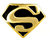 The Jewelbox Formal Shirt Superman Logo Black Enamel Gold Plated Cufflinks Pair Boys Men Gift Box