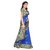 Fabwomen Sarees Kalamkari Blue And Multi  Coloured Mysore Art Silk With Tassels Fashion Party Wear Women's Saree/Sari.