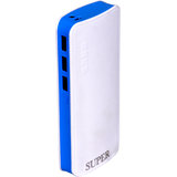 Super P6 fast charging 10000 mah power bank (white,blue)
